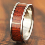 Titanium Cocobolo Inlaid Wedding Ring 8mm